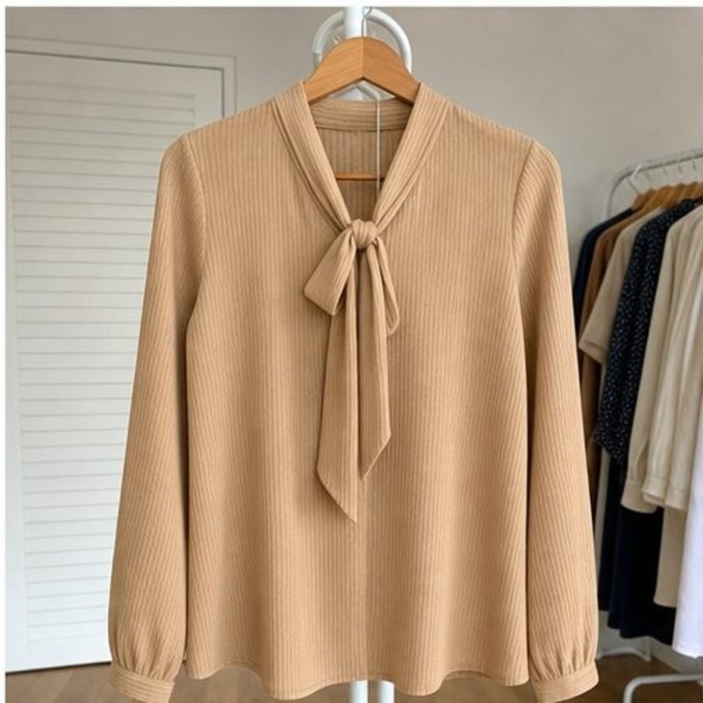 Camel Peplum Top